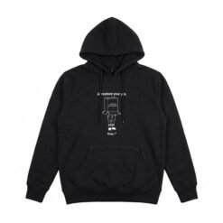 Sweater Pullover Hoodie Artificial Black