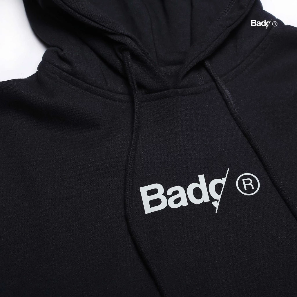 Sweater Pullover Hoodie BADG LOG Black - Image 4